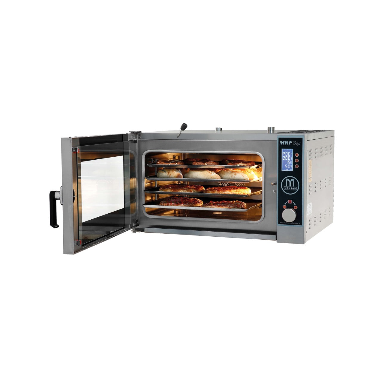 Maksan MKF-4P DIGI Elektrik Isıtmalı Konveksiyonlu Patisseri Fırını, 4 x 600 x 400mm Tepsi Kapasite
