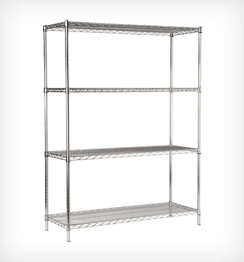 Portashelf 4 Katlı Tel İstifleme Rafı - Demonte, 53x91x183 cm, 304 Kalite Light